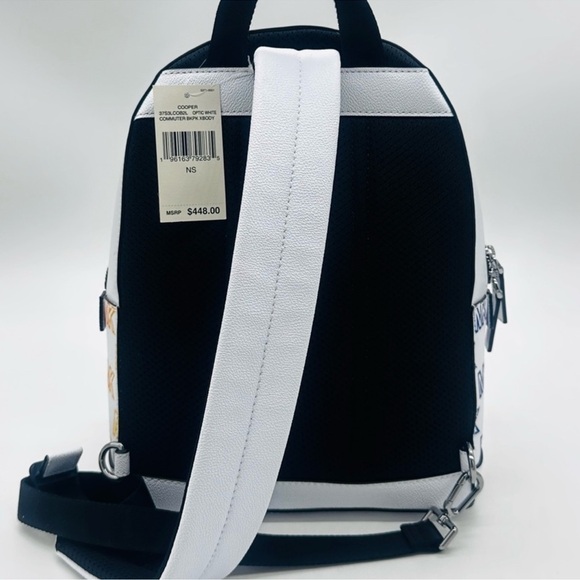 Michael Kors Cooper Commuter Medium Sling Bag Backpack MK Rainbow Optic White - Picture 10 of 14